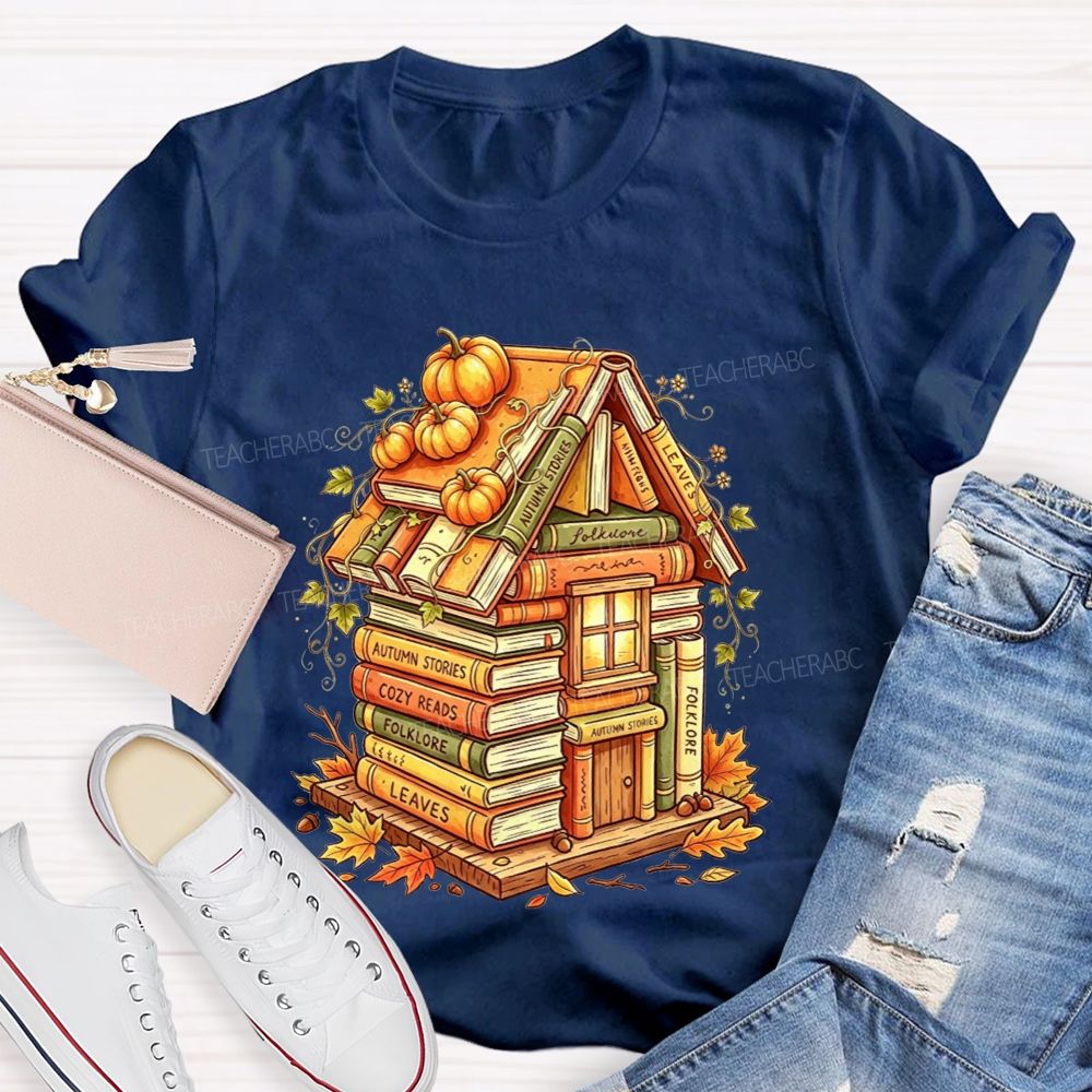 Fall Seasons Pumpkin Spice And Endless Cozy Reads Teacher T-shirt