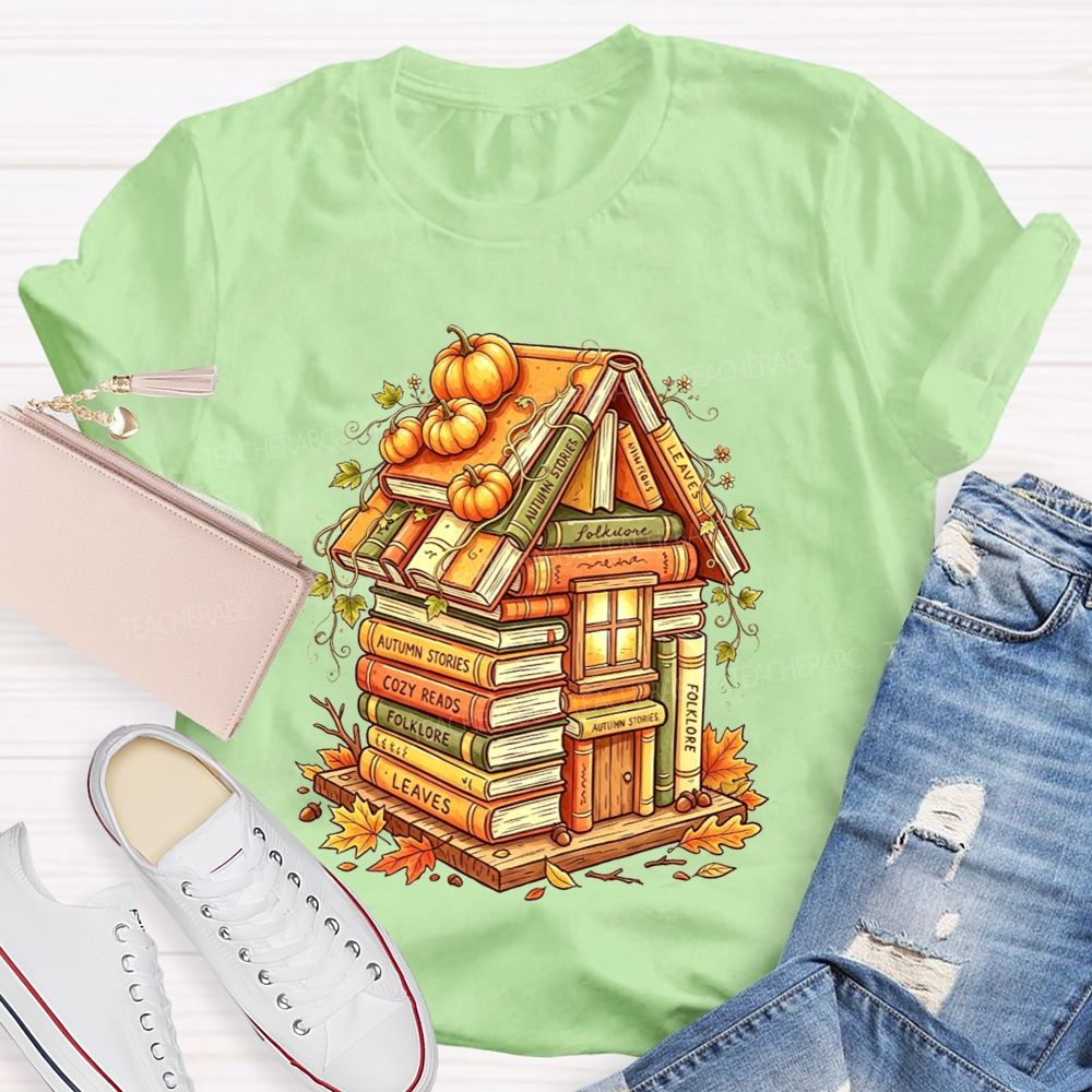 Fall Seasons Pumpkin Spice And Endless Cozy Reads Teacher T-shirt