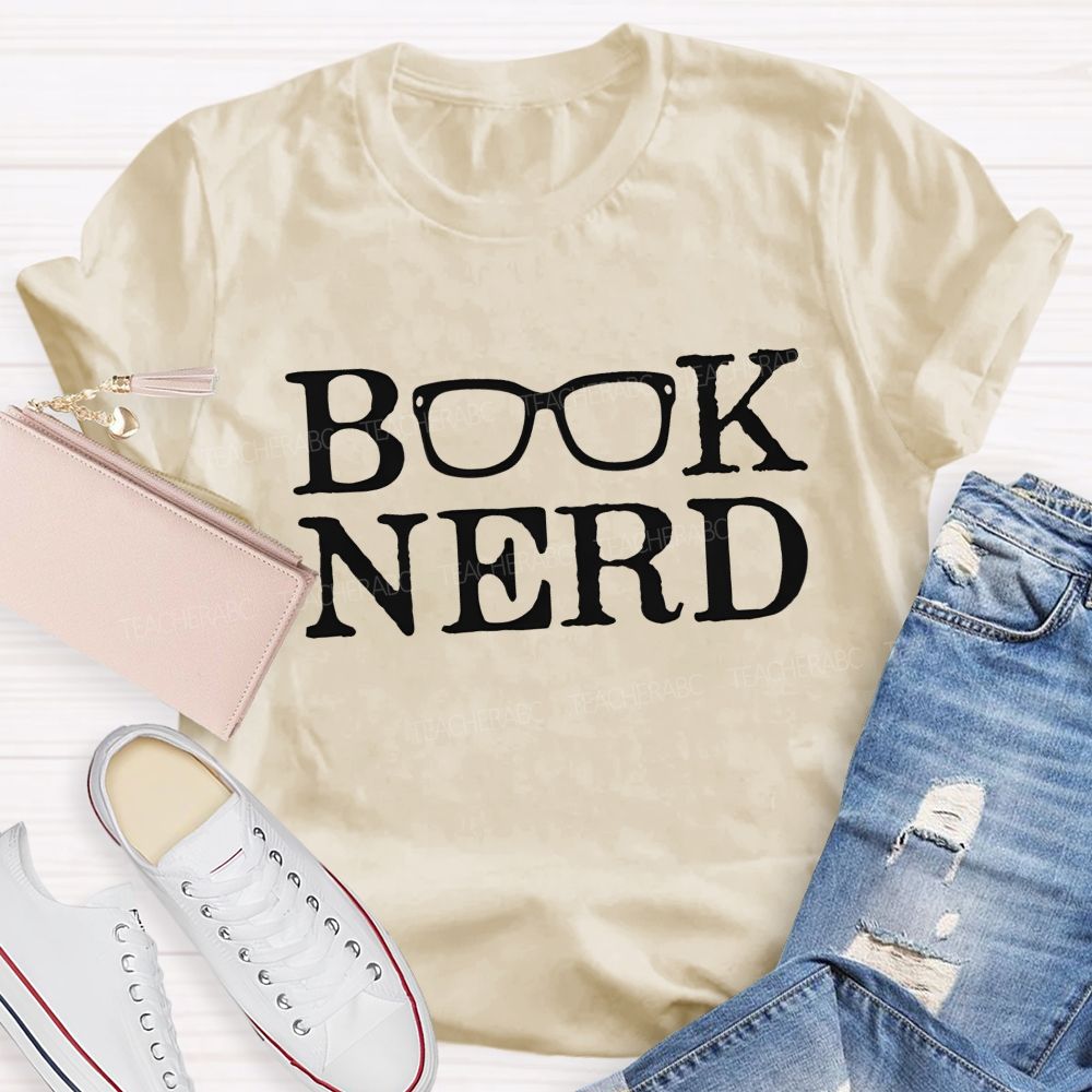 Book Nerd Glasses Reading Lover Bookworm Teacher T-shirt