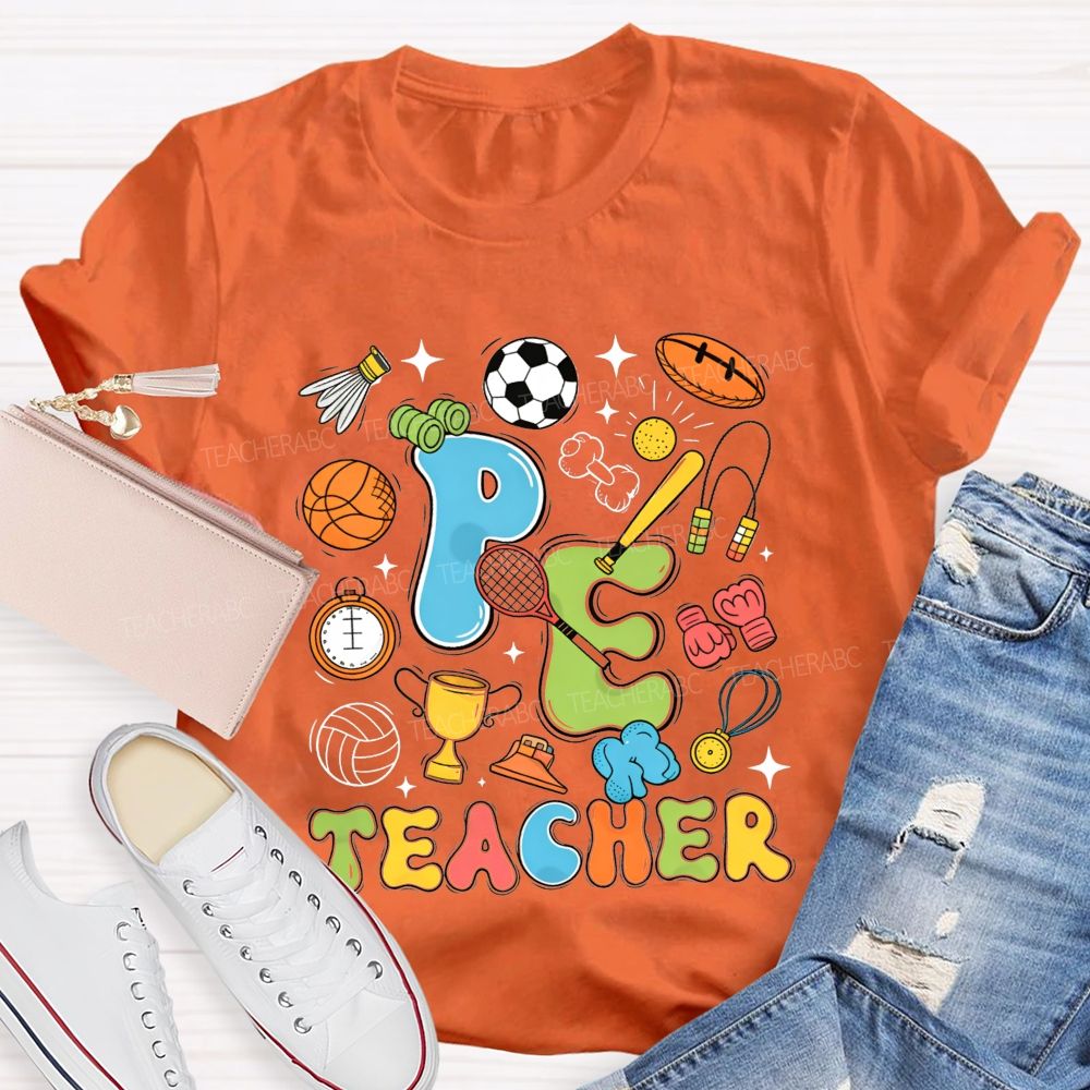 All Sports Vibes For Pe Teacher Physical Education Teacher T-shirt