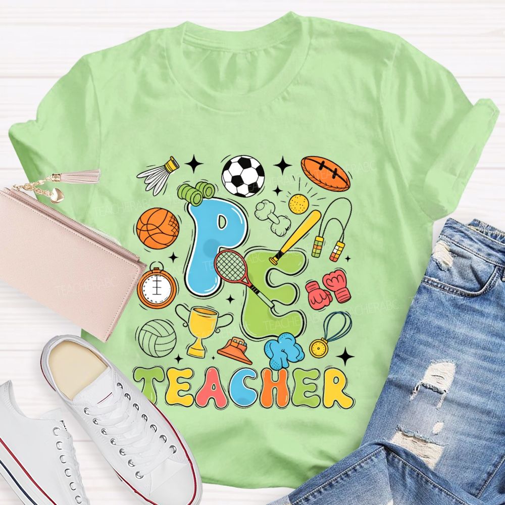 All Sports Vibes For Pe Teacher Physical Education Teacher T-shirt