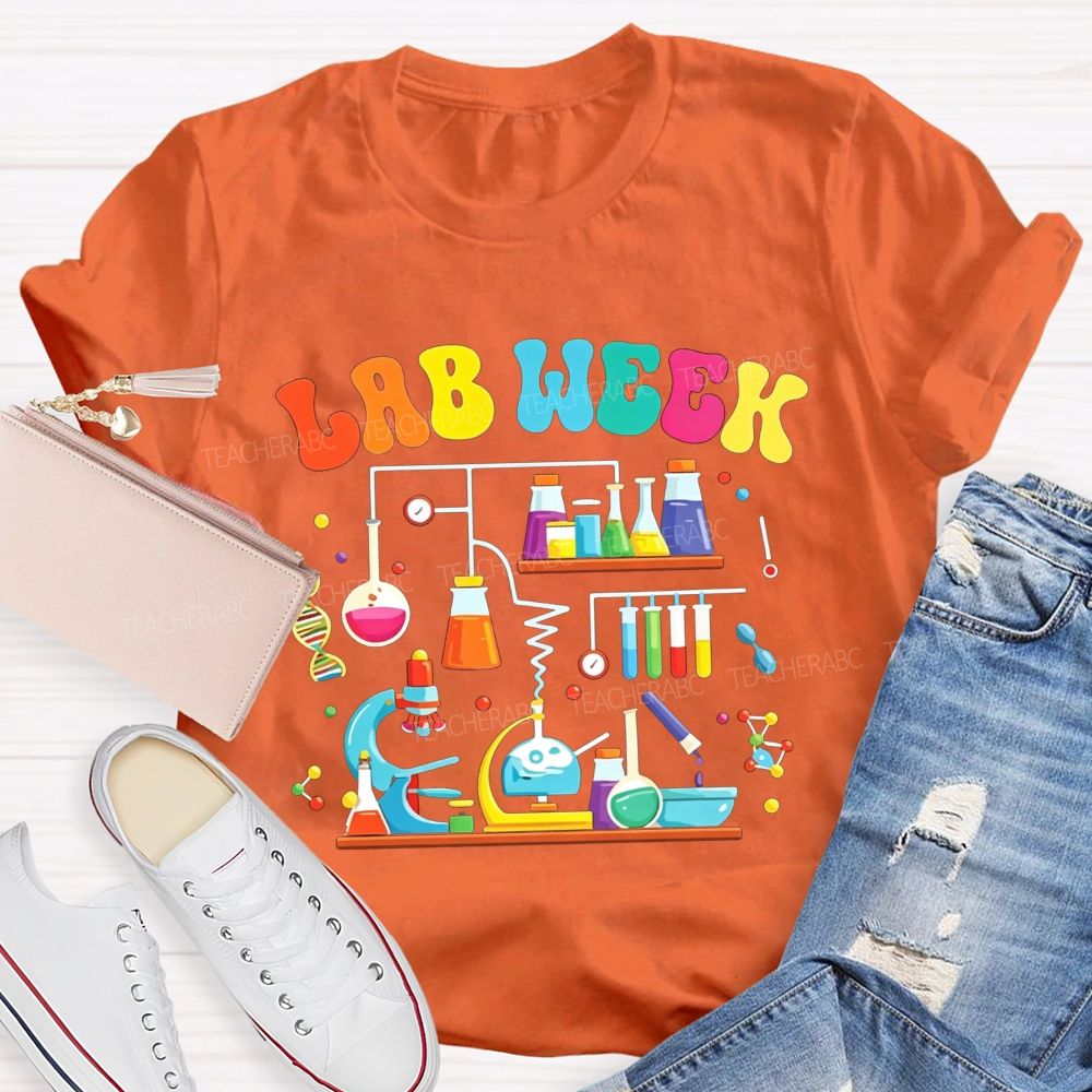 Lab Week Colorful Lab Tools Scientist Teacher T-shirt