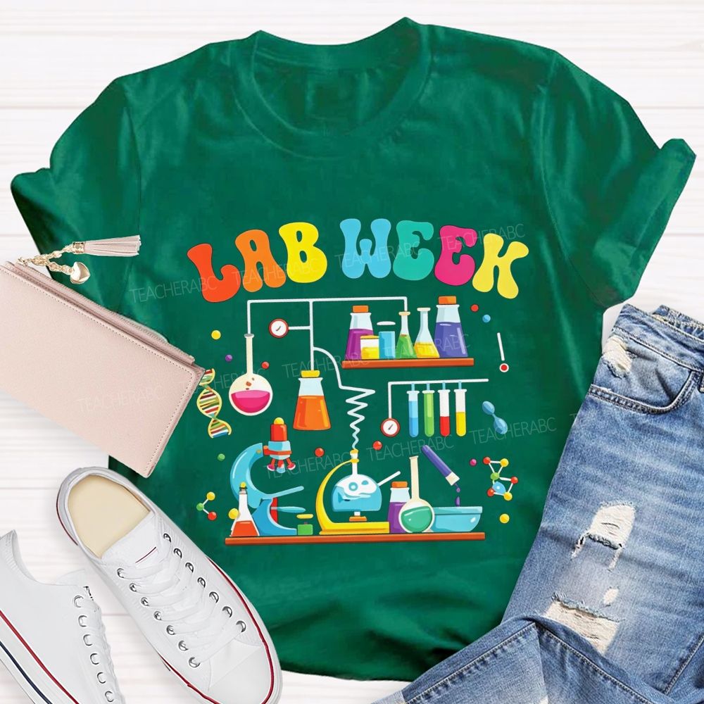 Lab Week Colorful Lab Tools Scientist Teacher T-shirt