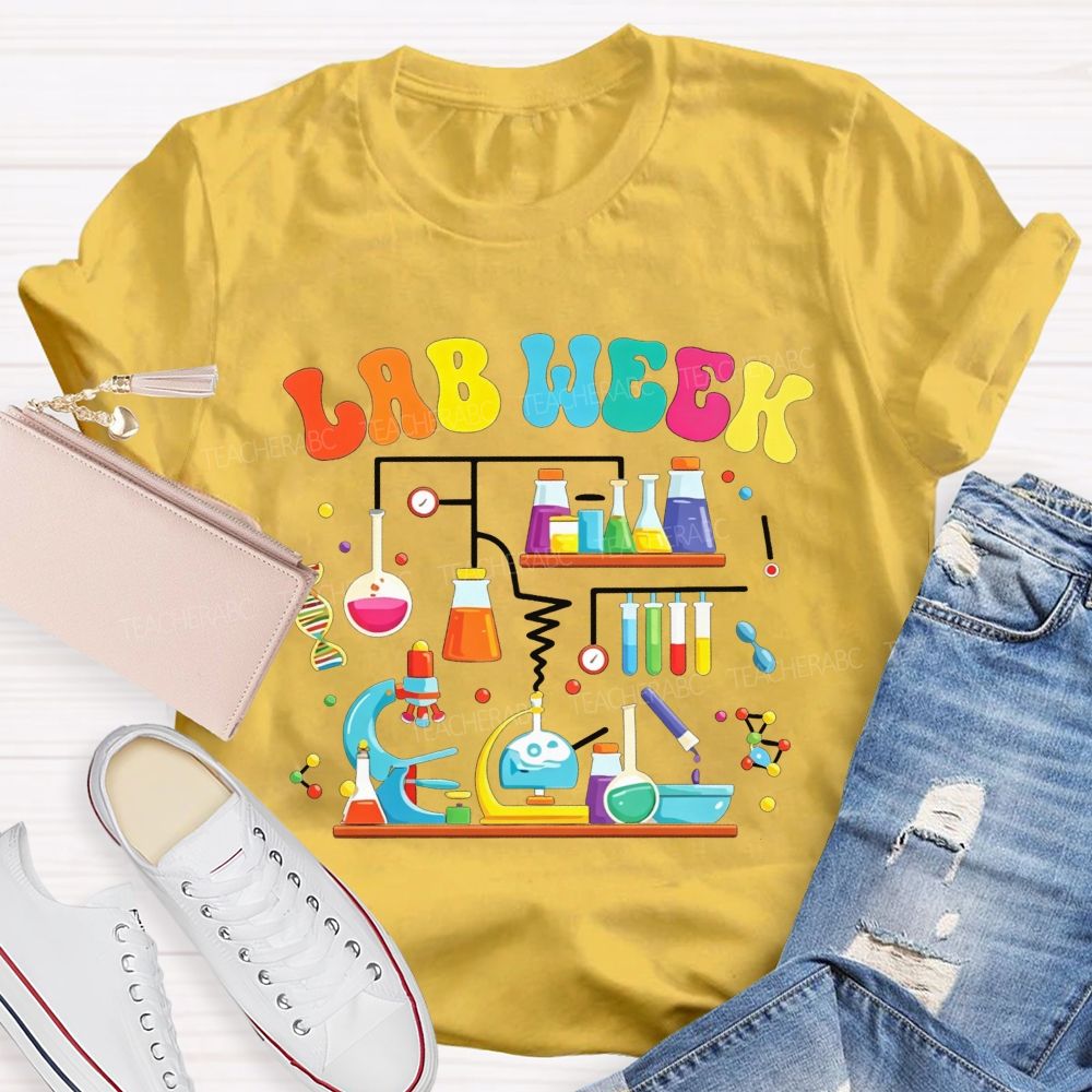 Lab Week Colorful Lab Tools Scientist Teacher T-shirt