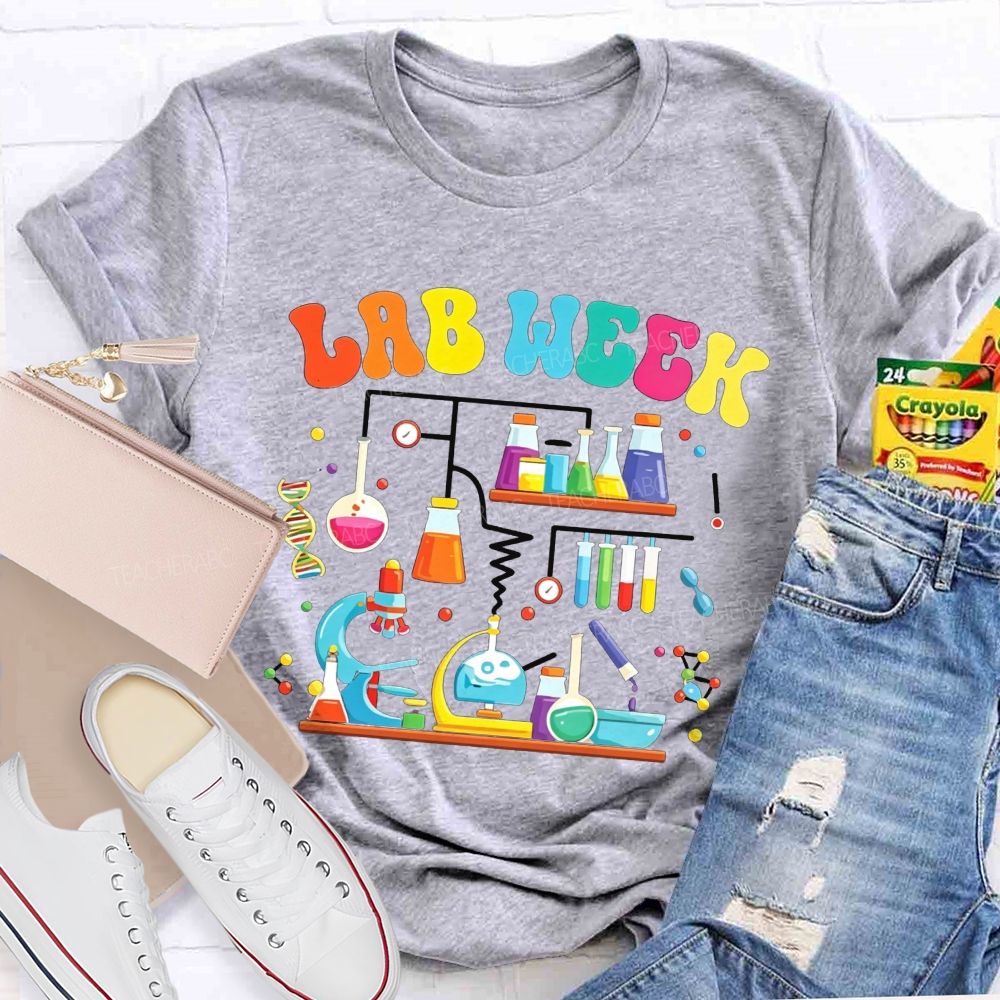 Lab Week Colorful Lab Tools Scientist Teacher T-shirt