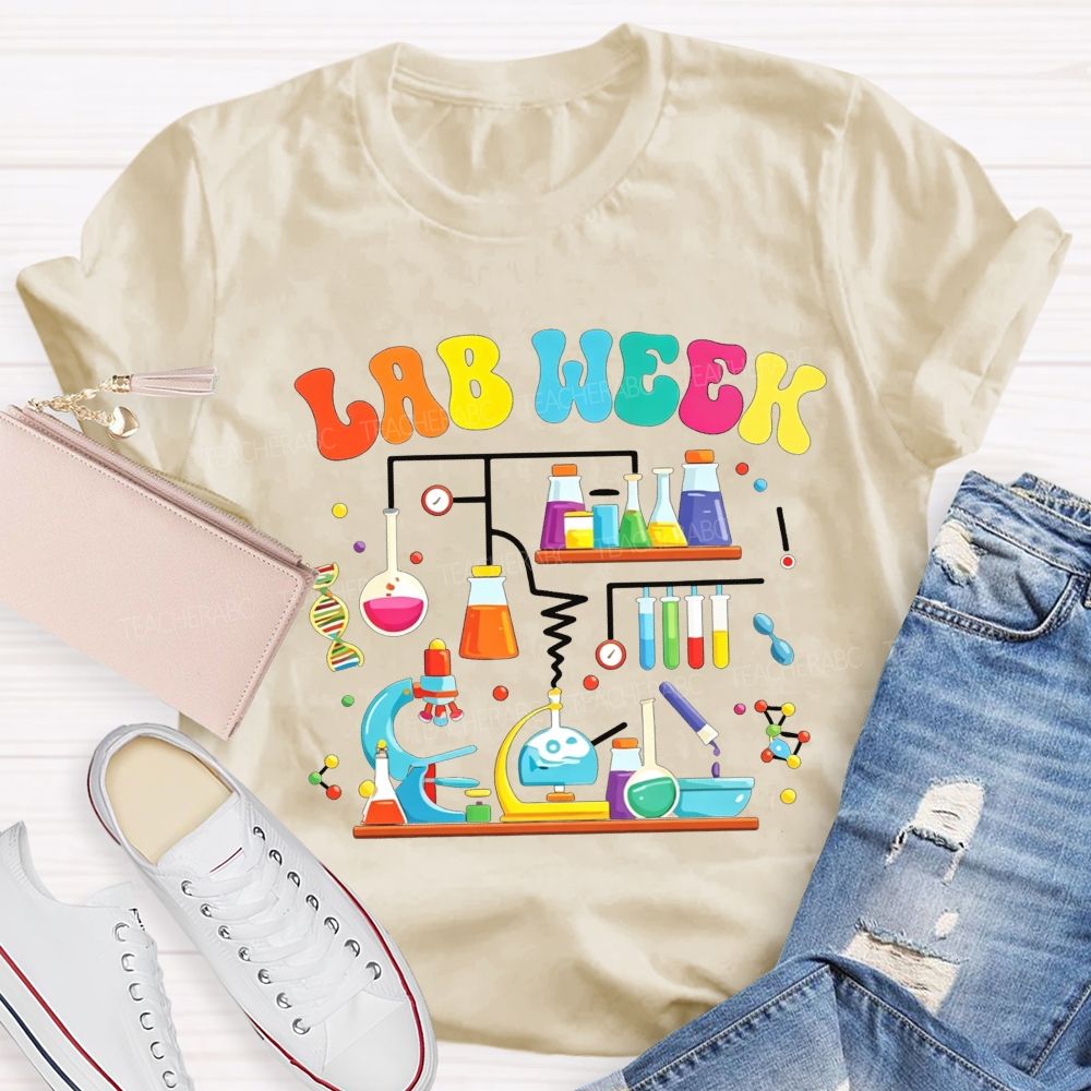 Lab Week Colorful Lab Tools Scientist Teacher T-shirt