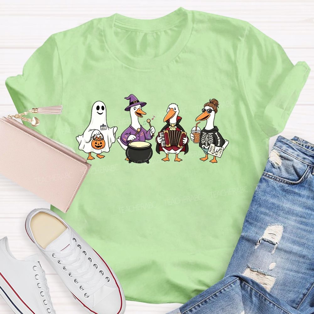 Trick Or Treat Duck Squad Halloween Music Teacher T-shirt