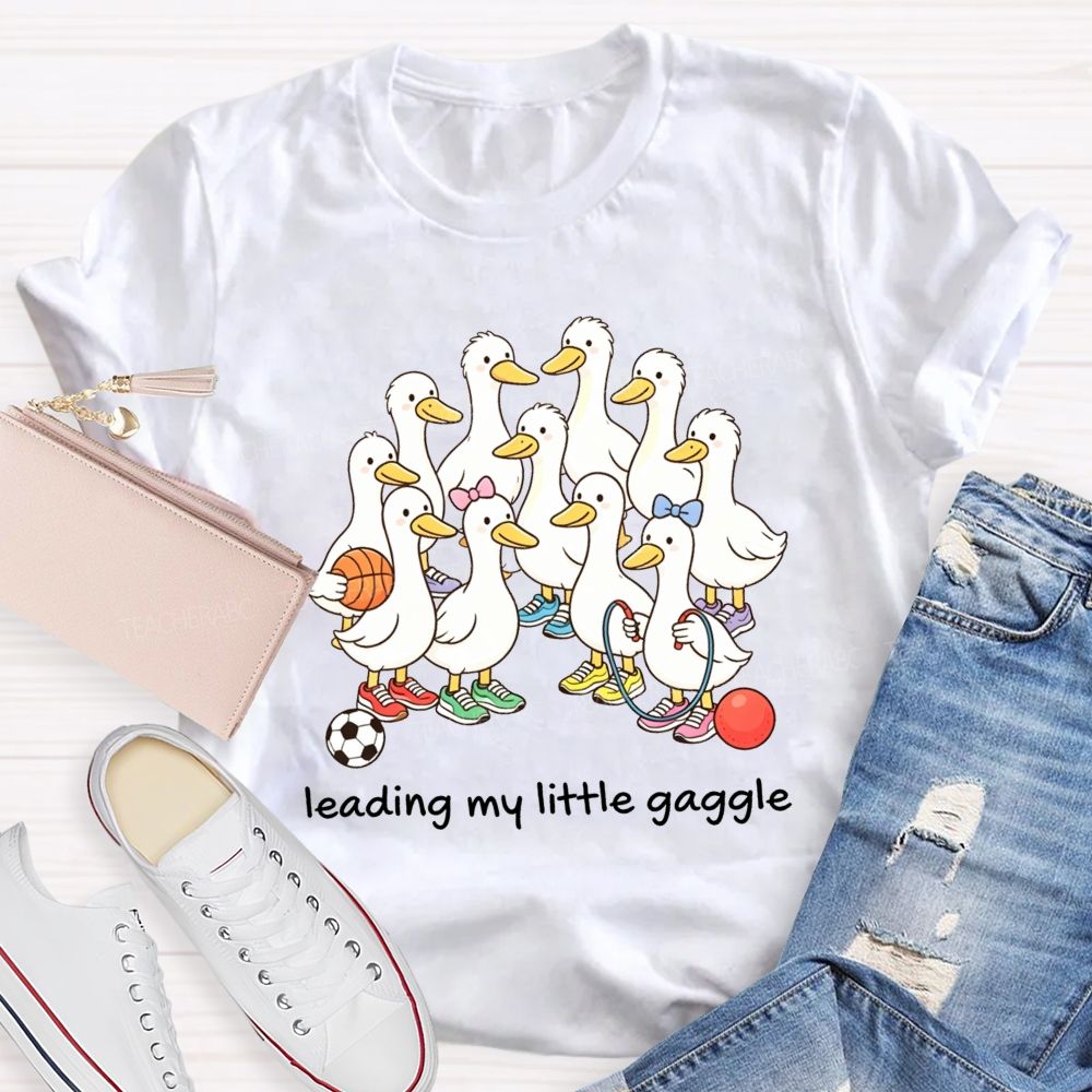 Leading My Little Gaggle Sporty Duck Pe Teacher T-shirt
