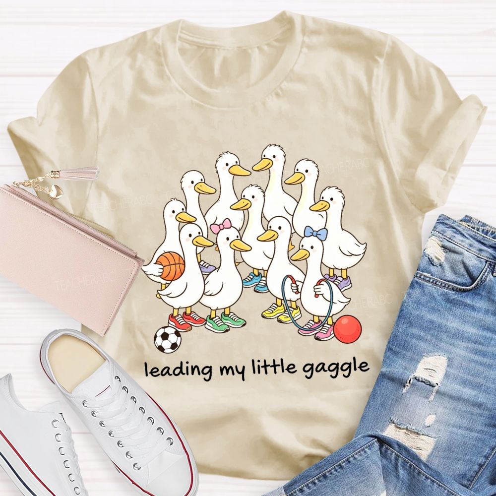 Leading My Little Gaggle Sporty Duck Pe Teacher T-shirt