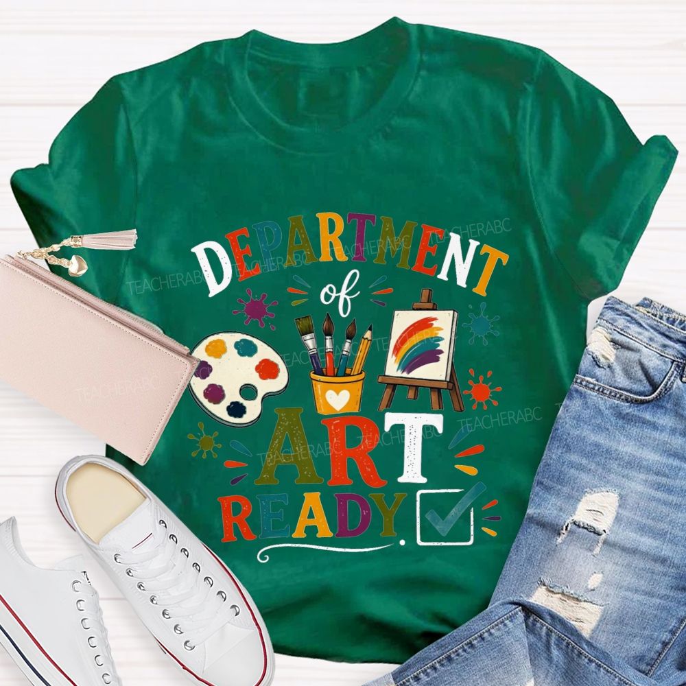 Department Of Art Ready Checkmark Art Teacher T-shirt