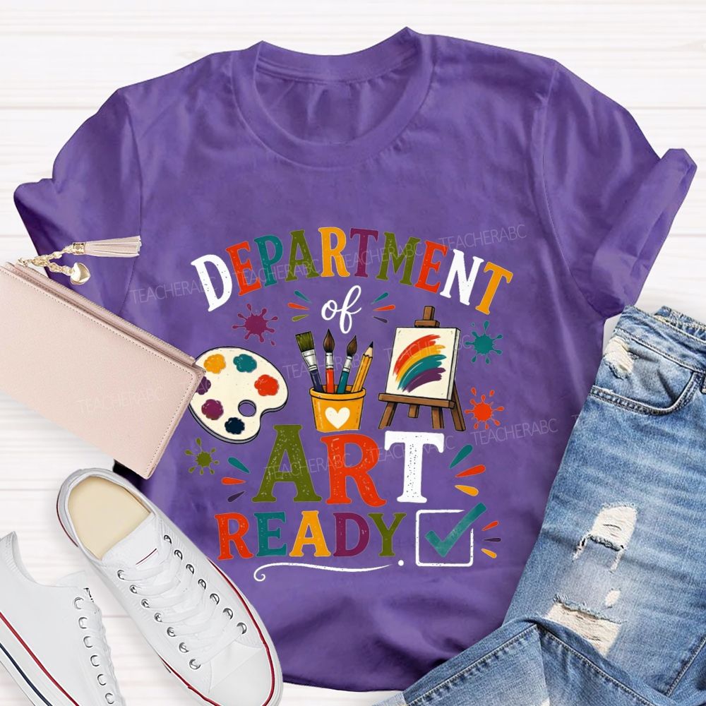 Department Of Art Ready Checkmark Art Teacher T-shirt