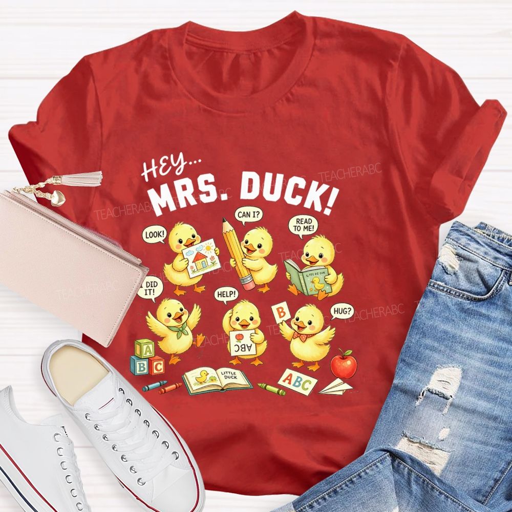 Personalized Name Ducklings Questions And All The Classroom Joy Teacher T-shirt
