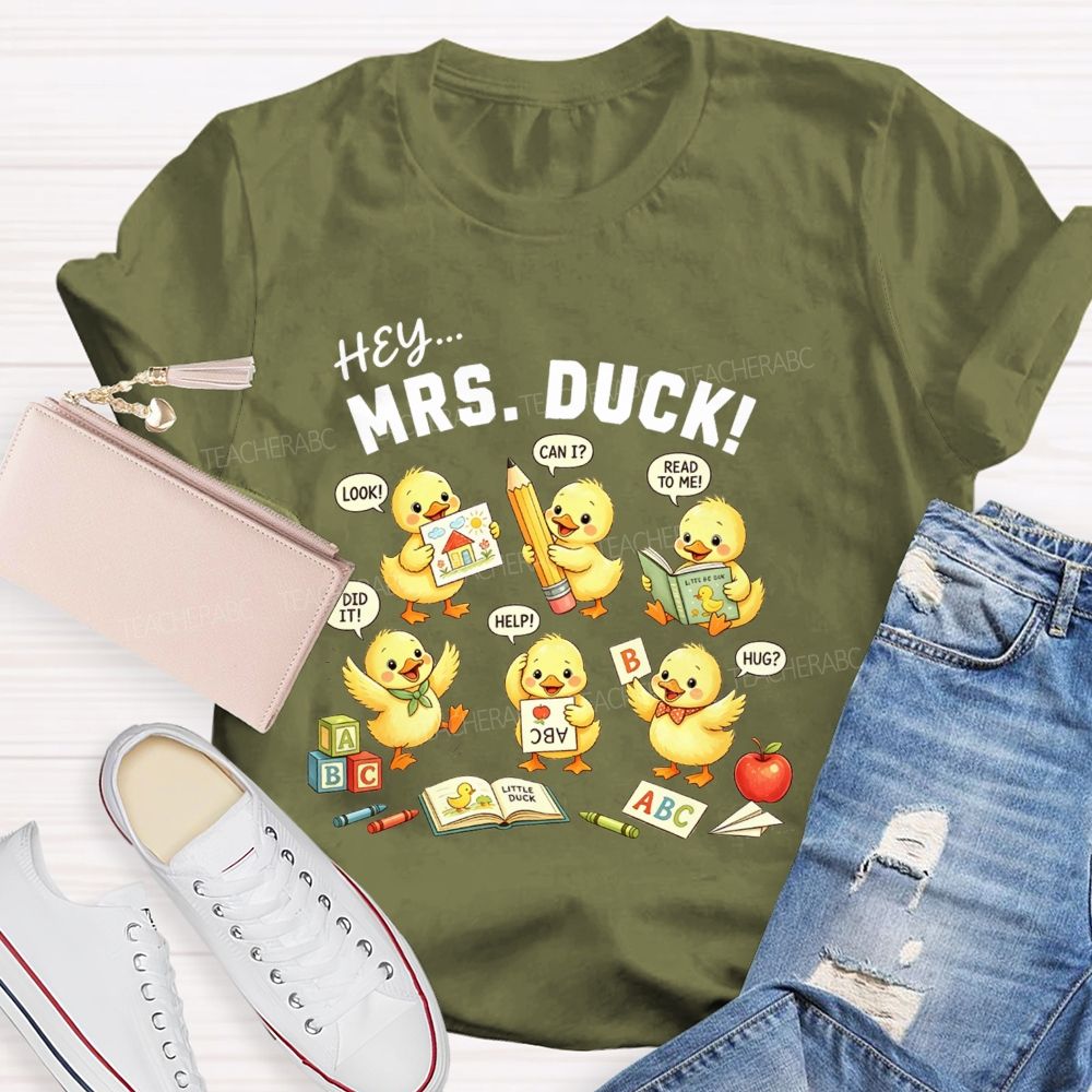 Personalized Name Ducklings Questions And All The Classroom Joy Teacher T-shirt
