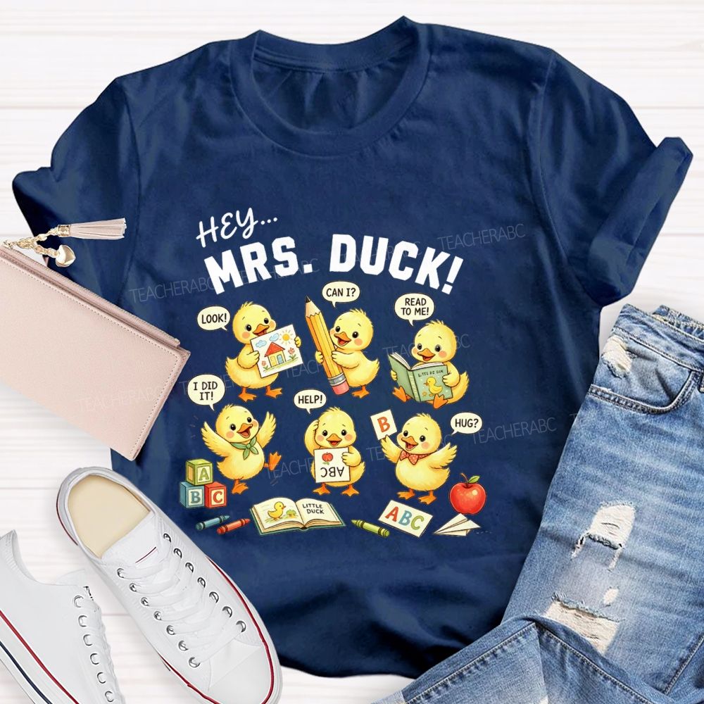 Personalized Name Ducklings Questions And All The Classroom Joy Teacher T-shirt