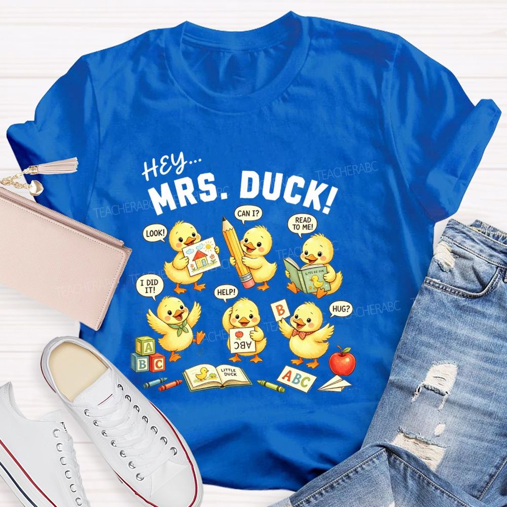 Personalized Name Ducklings Questions And All The Classroom Joy Teacher T-shirt
