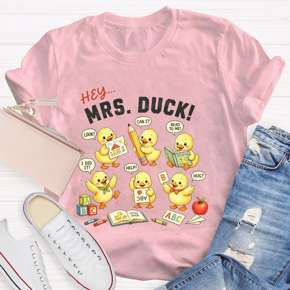 Personalized Name Ducklings Questions And All The Classroom Joy Teacher T-shirt