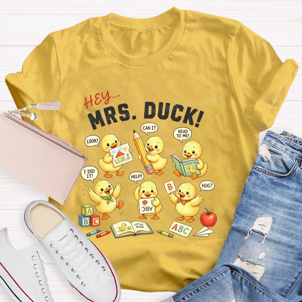 Personalized Name Ducklings Questions And All The Classroom Joy Teacher T-shirt