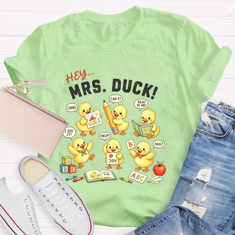 Personalized Name Ducklings Questions And All The Classroom Joy Teacher T-shirt