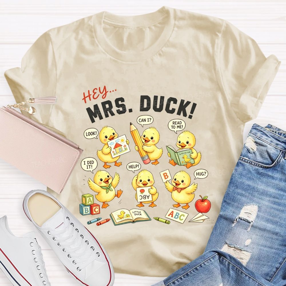 Personalized Name Ducklings Questions And All The Classroom Joy Teacher T-shirt