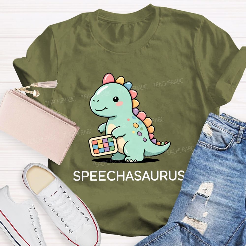 Speechasaurus Speech Therapist Dinosaur Vibes Teacher T-shirt