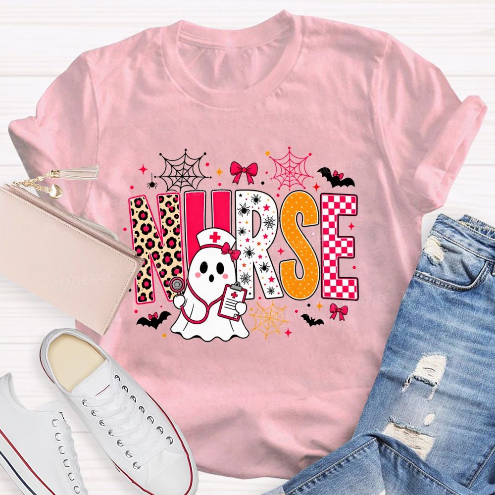 Spooky Ghost Nurse Halloween Vibes T-shirt