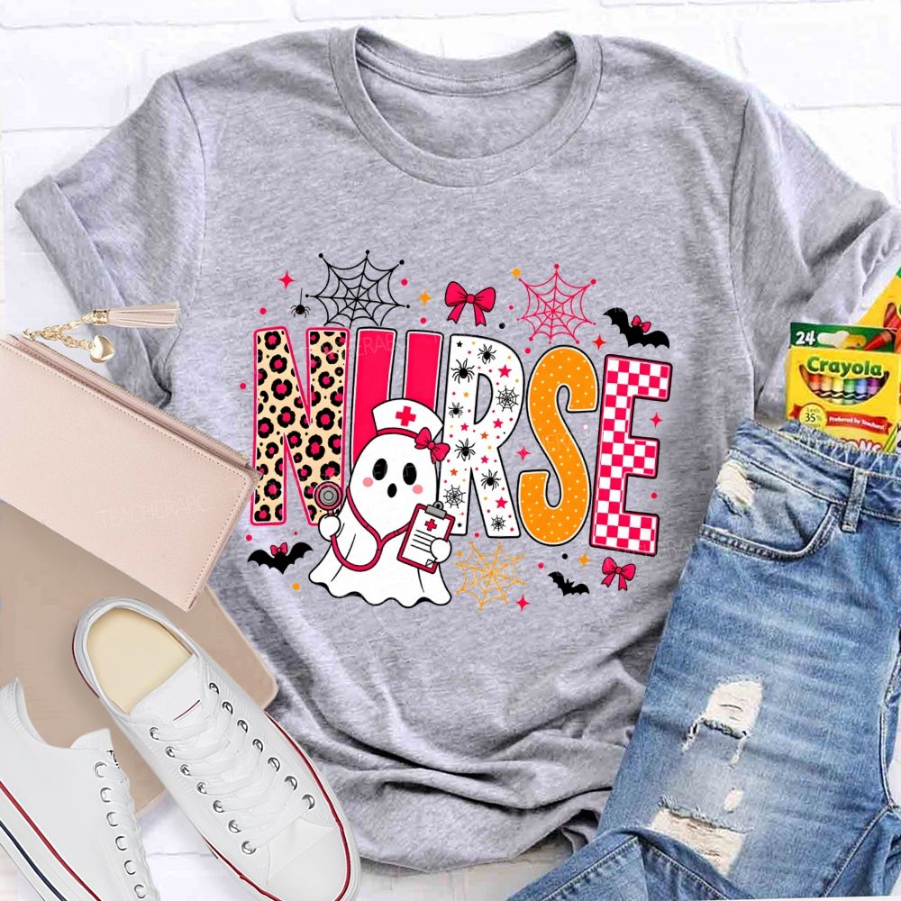 Spooky Ghost Nurse Halloween Vibes T-shirt