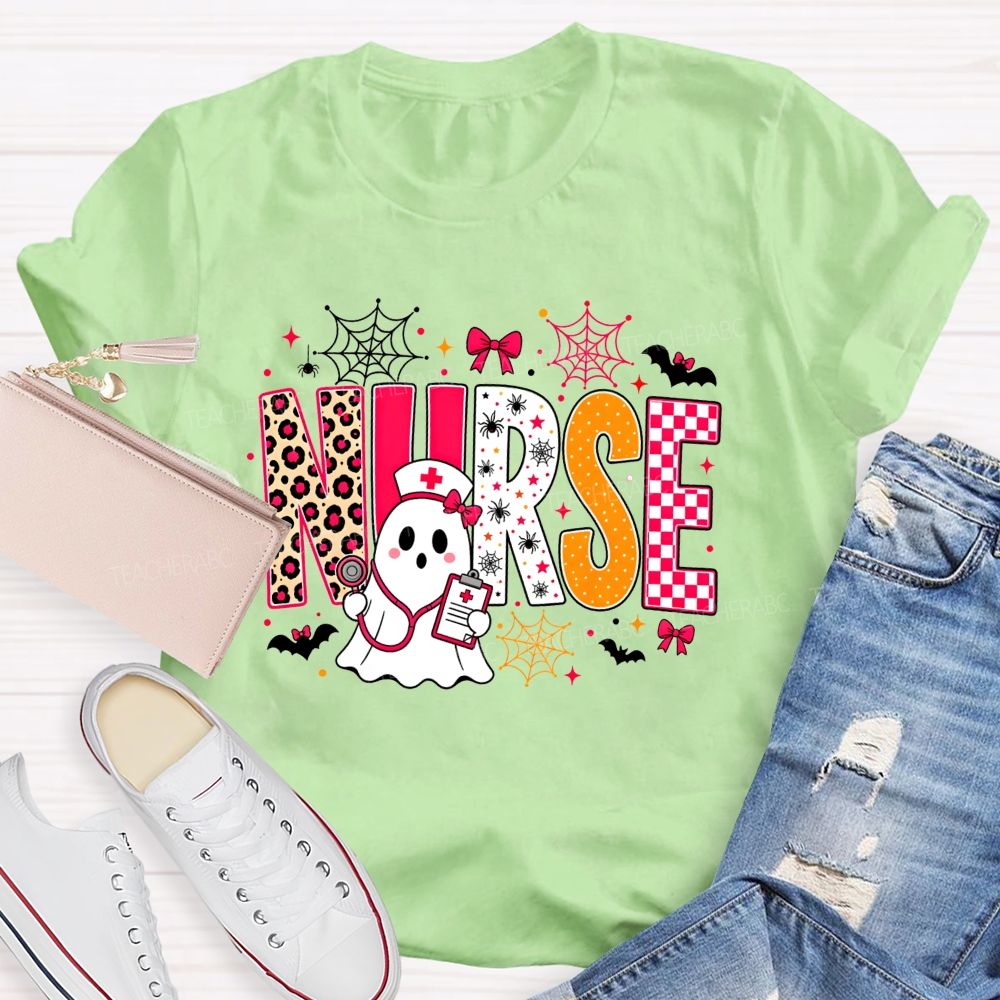 Spooky Ghost Nurse Halloween Vibes T-shirt