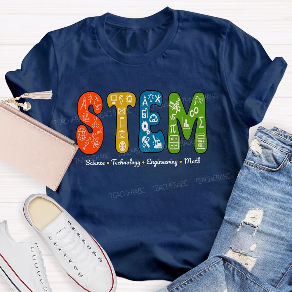 STEM Science Technology Engineering Math Geek Teacher T-shirt