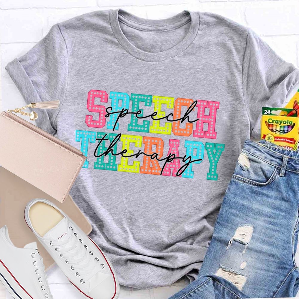 Speech Therapy Colorful Letter Teacher T-shirt