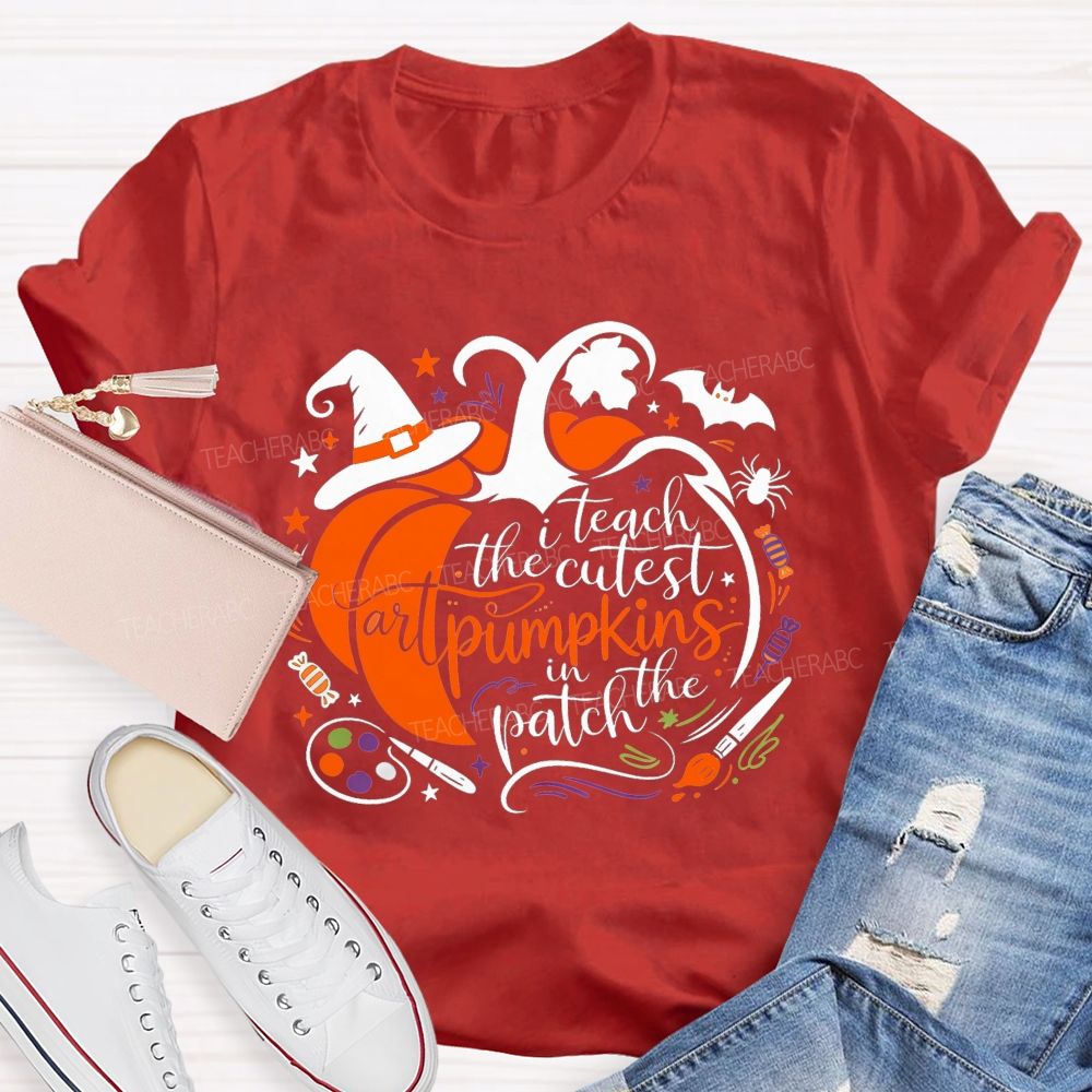 I Teach The Cutest Art Pumpkins In The Patch Art Teacher T-shirt