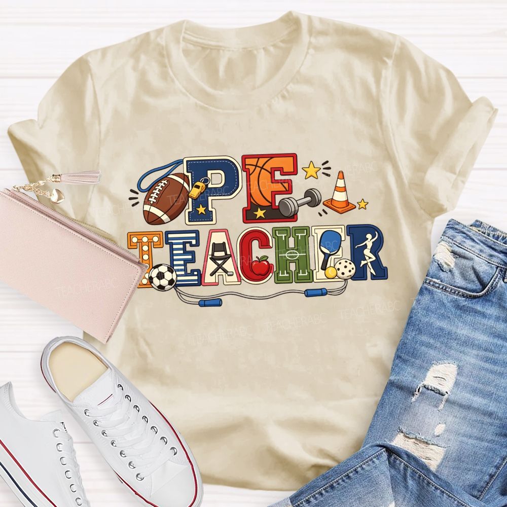 Proud Pe Teacher All The Sports Vibes Teacher T-shirt