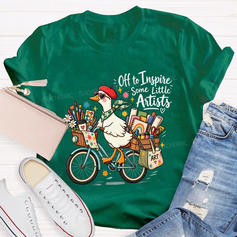 Off To Inspire Some Little Artists Teaching Little Creators Teacher T-shirt