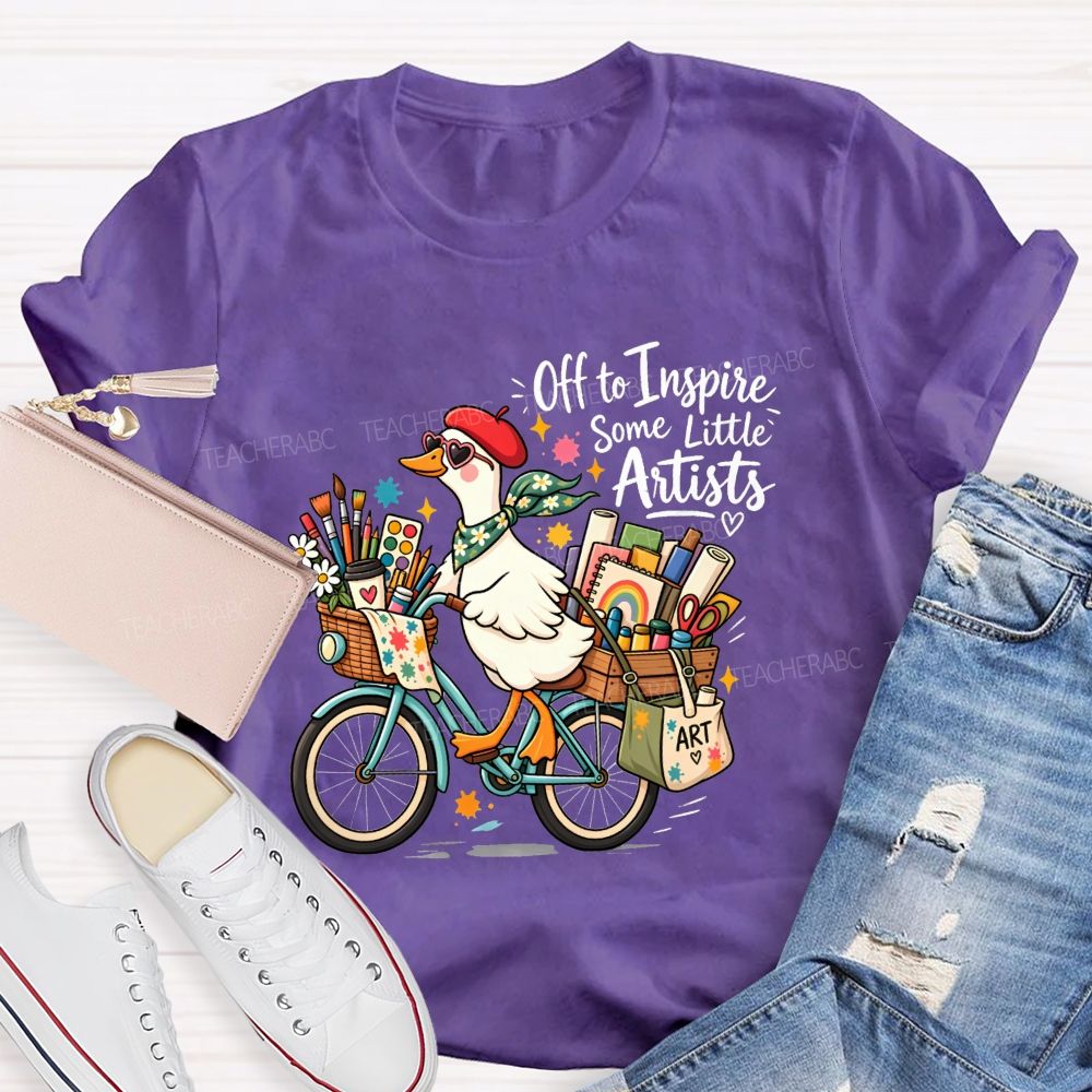 Off To Inspire Some Little Artists Teaching Little Creators Teacher T-shirt