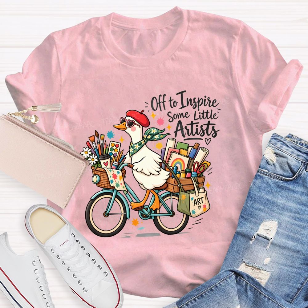 Off To Inspire Some Little Artists Teaching Little Creators Teacher T-shirt