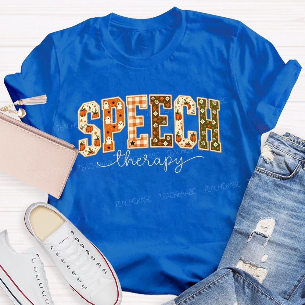 Speech Therapy Growing Voices This Spooky Fall Teacher T-shirt