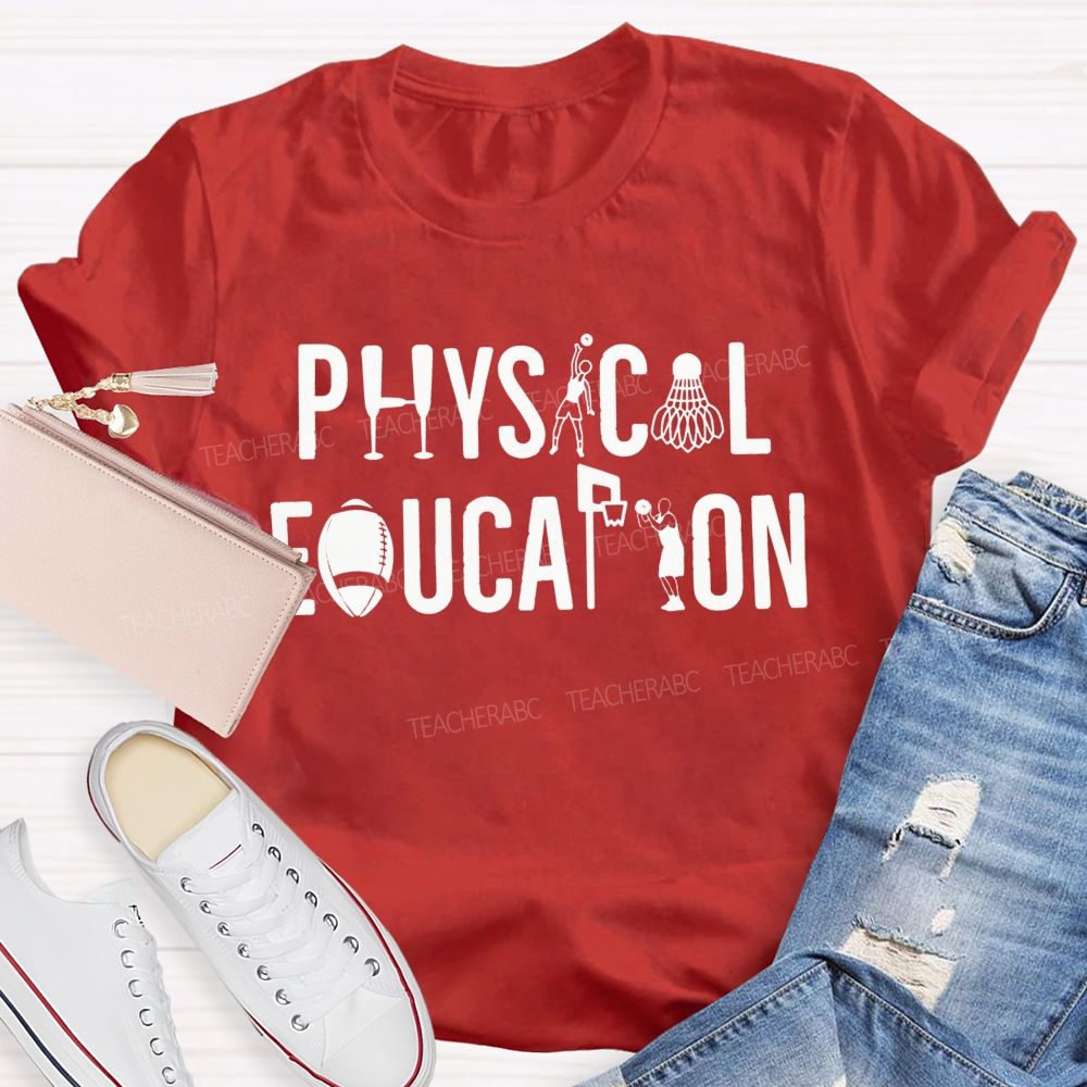 Physical Education Creative Sport Silhouette Pe Teacher T-shirt