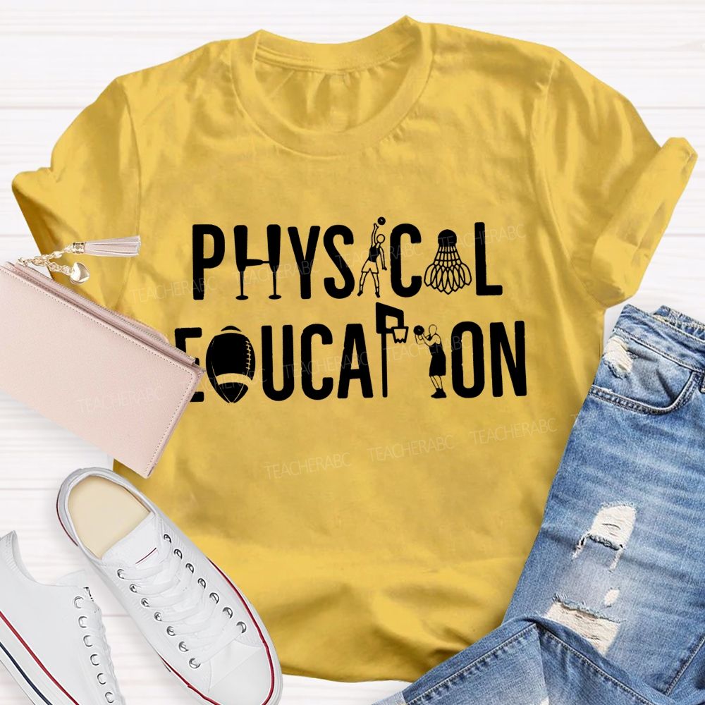 Physical Education Creative Sport Silhouette Pe Teacher T-shirt