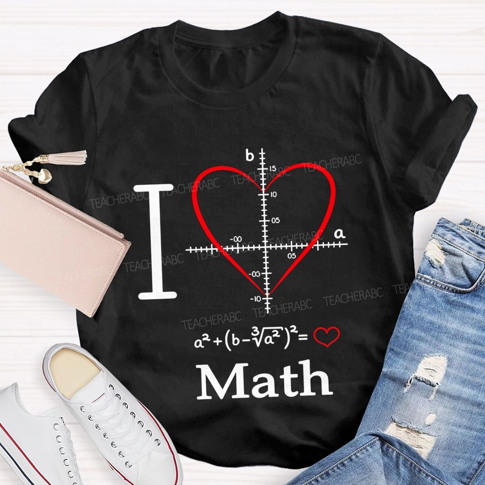 I Love Math Heart Equation Teacher T-shirt
