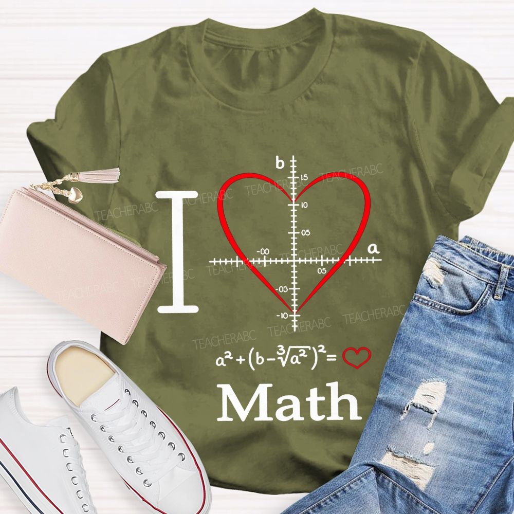 I Love Math Heart Equation Teacher T-shirt