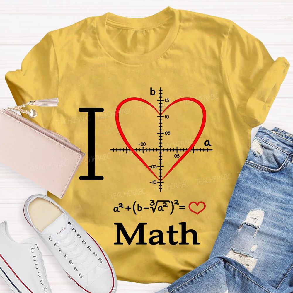 I Love Math Heart Equation Teacher T-shirt
