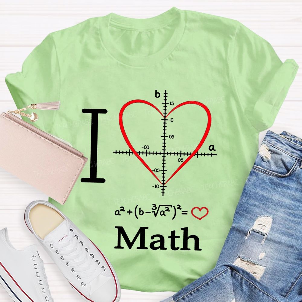 I Love Math Heart Equation Teacher T-shirt