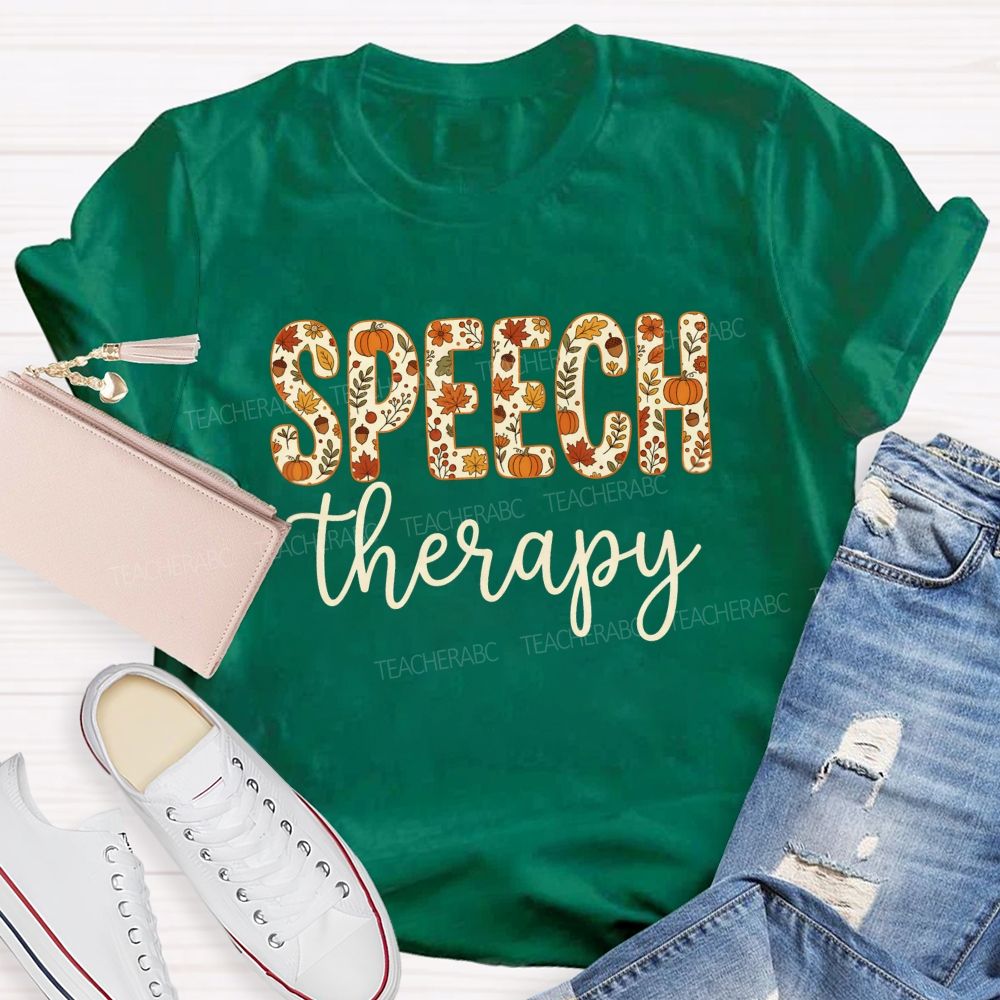 Speech Therapy Fall Pumpkin Teacher T-shirt