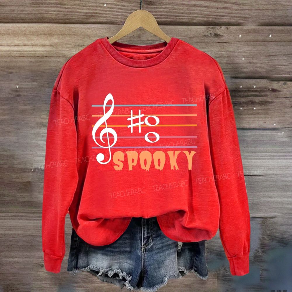 Spooky Music Teacher Halloween Treble Clef Sweatshirt