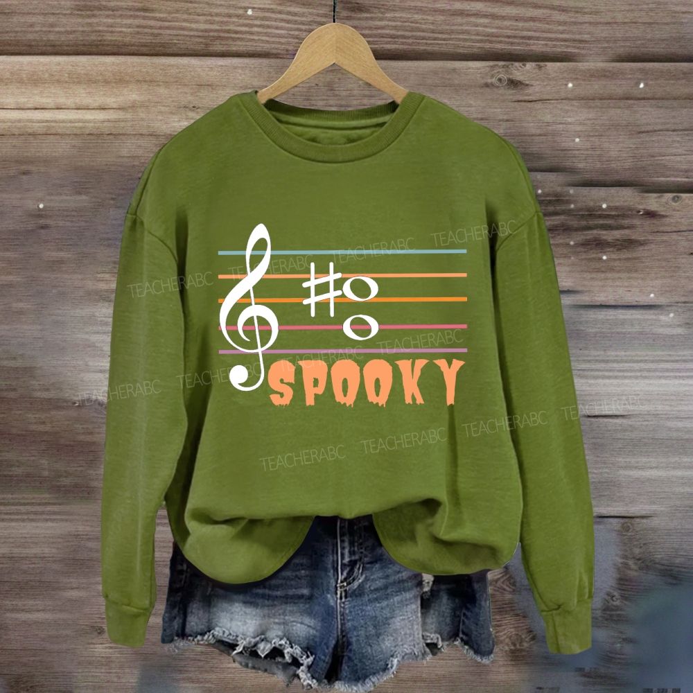 Spooky Music Teacher Halloween Treble Clef Sweatshirt