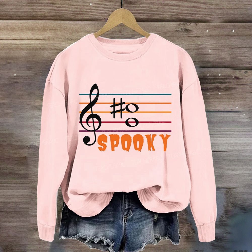 Spooky Music Teacher Halloween Treble Clef Sweatshirt
