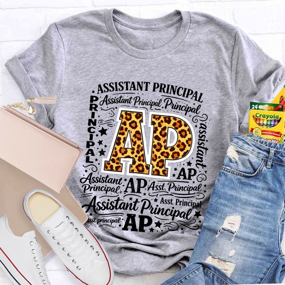 Leopard Ap Assistant Principal Word Teacher T-shirt