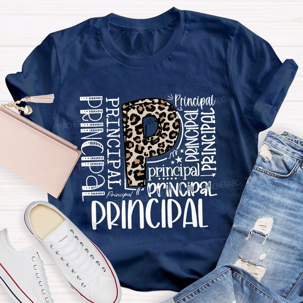 Leopard Principal Teacher T-shirt