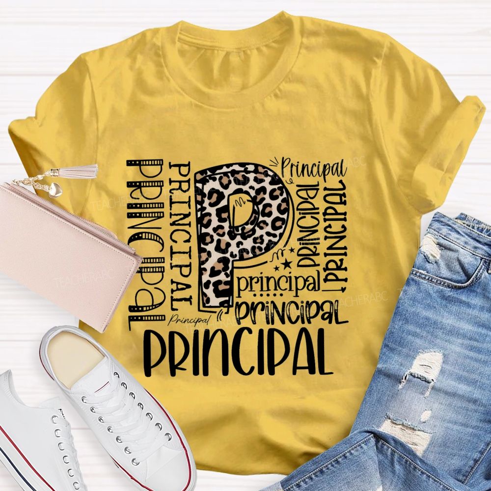 Leopard Principal Teacher T-shirt