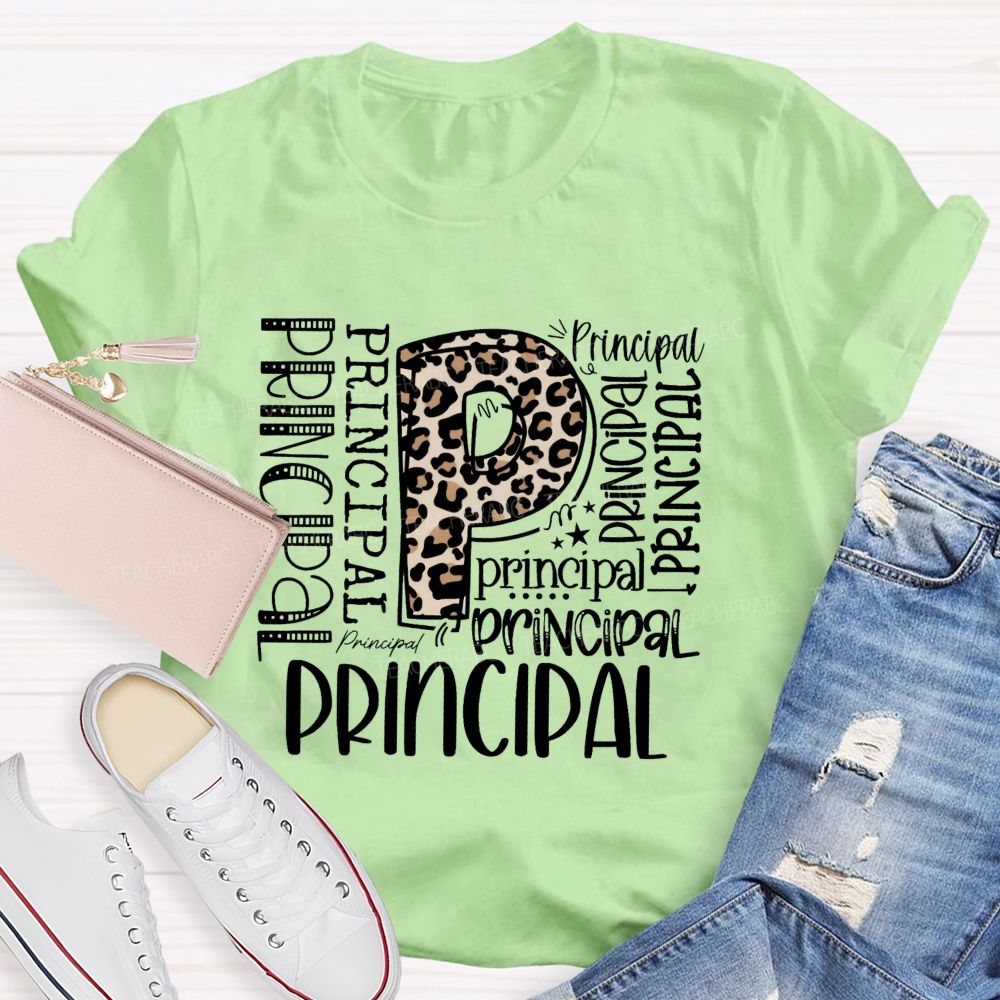 Leopard Principal Teacher T-shirt