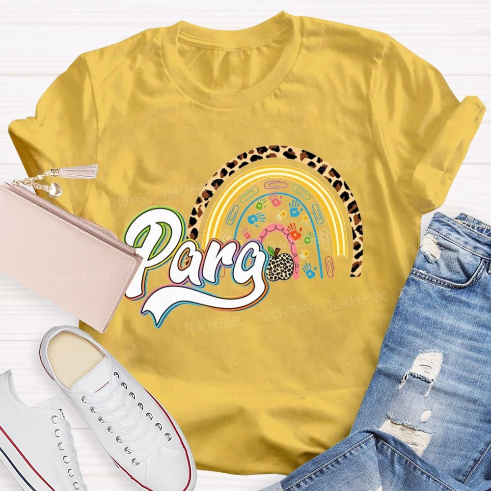 Para Leopard Rainbow Paraprofessional Teacher T-shirt